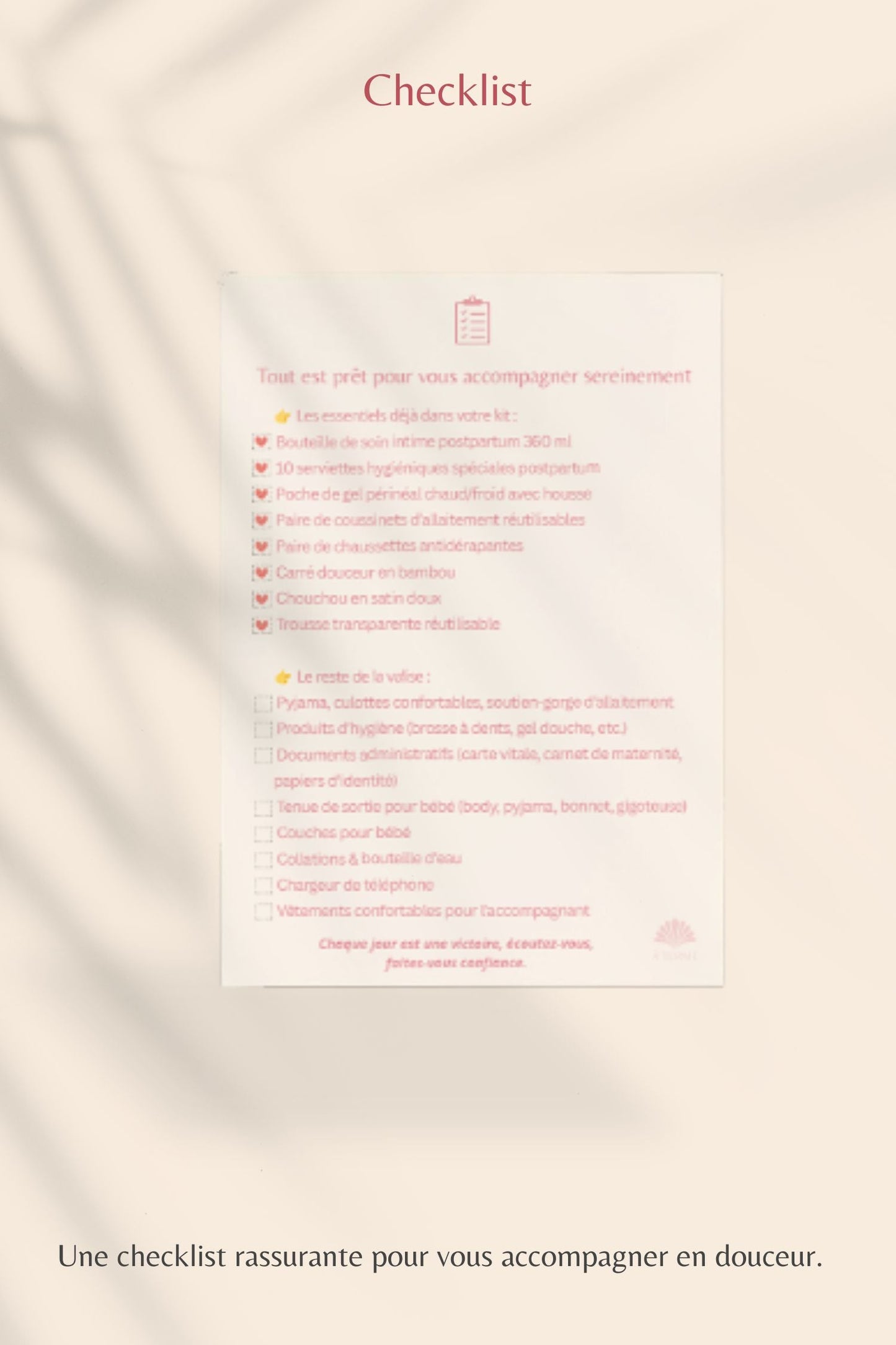 Kit des essentiels maternité